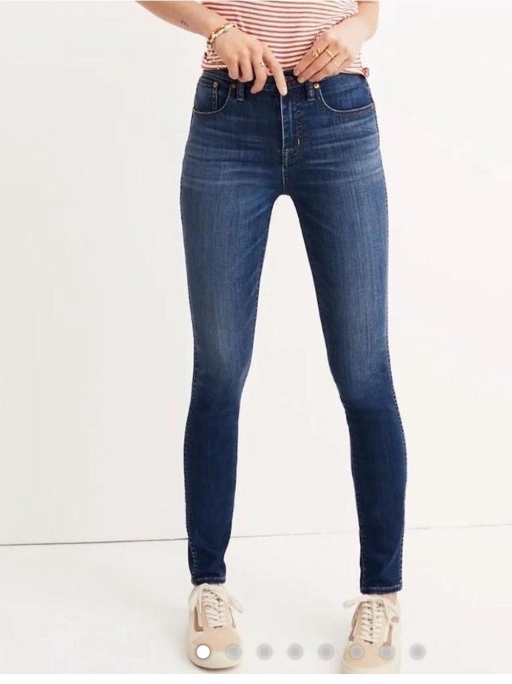 Madewell Mid-Rise Skinny Jeans in Dark Blue Wash